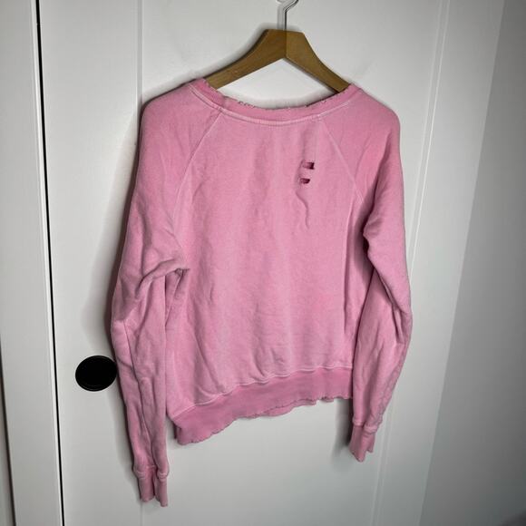 N:Philanthropy Belize Neon Pink Distressed Crewneck Pullover Sweatshirt Small - Picture 6 of 7